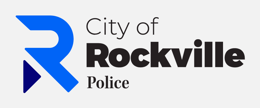 Police Department Logo City of Rockville Police logo featuring a large stylized blue