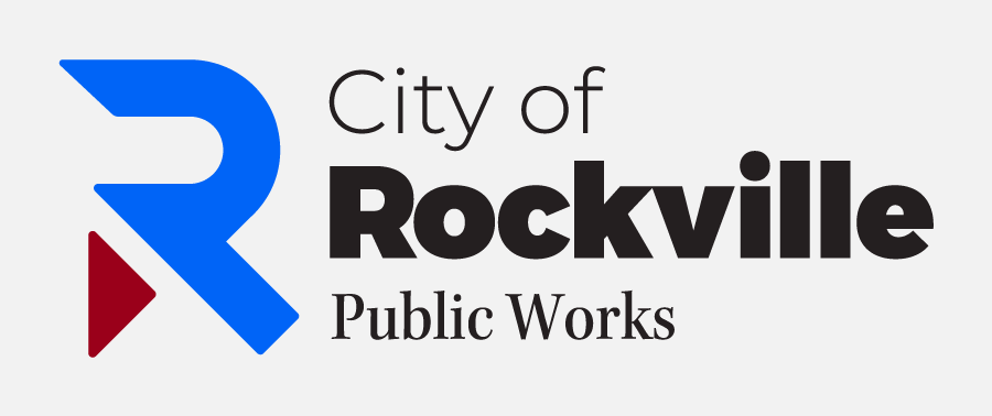 Public Works Department Logo City of Rockville Public Works logo featuring a large blue