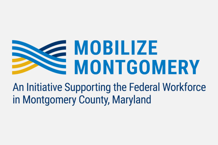 Mobilize Montgomery logo with blue and gold waves and text: 